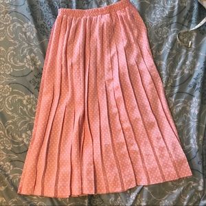 Vintage style pleated skirt coral pink Sz 8!